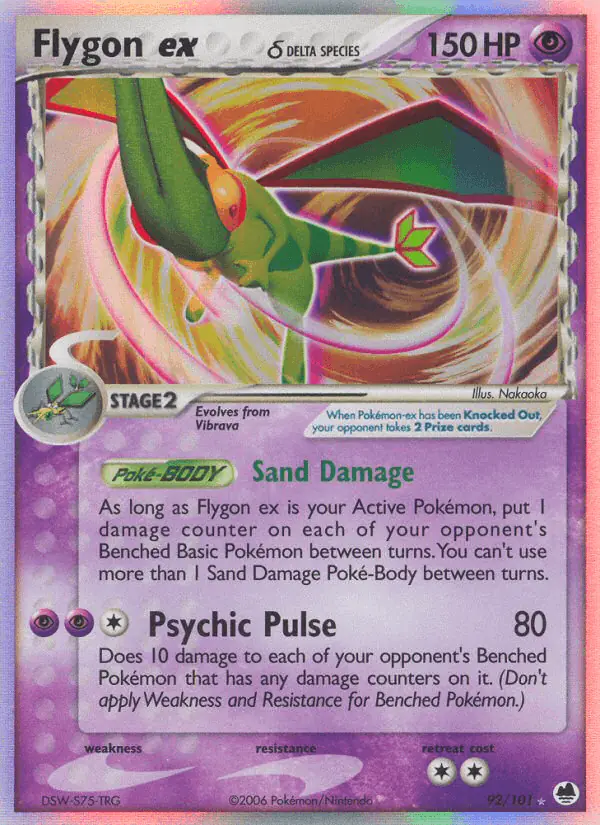 Carta Flygon ex δ 92/101 de Dragon Frontiers