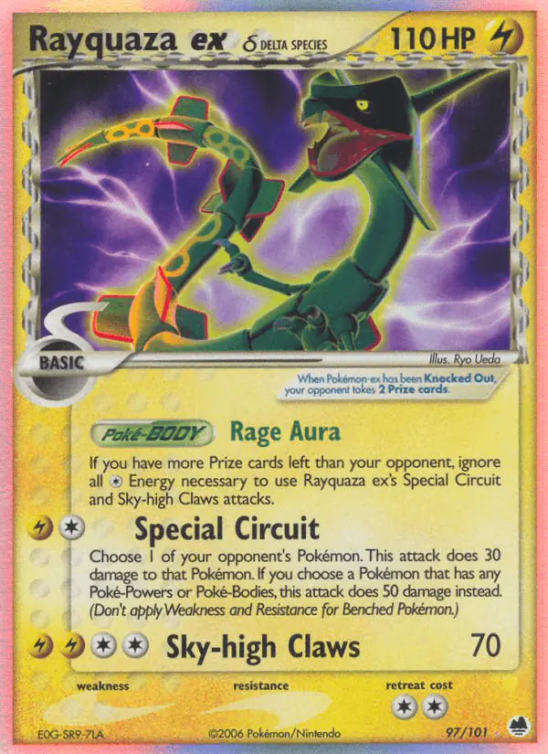 Carta Rayquaza ex δ 97/101 de Dragon Frontiers