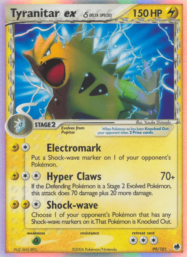 Carta Tyranitar ex δ 99/101 de Dragon Frontiers