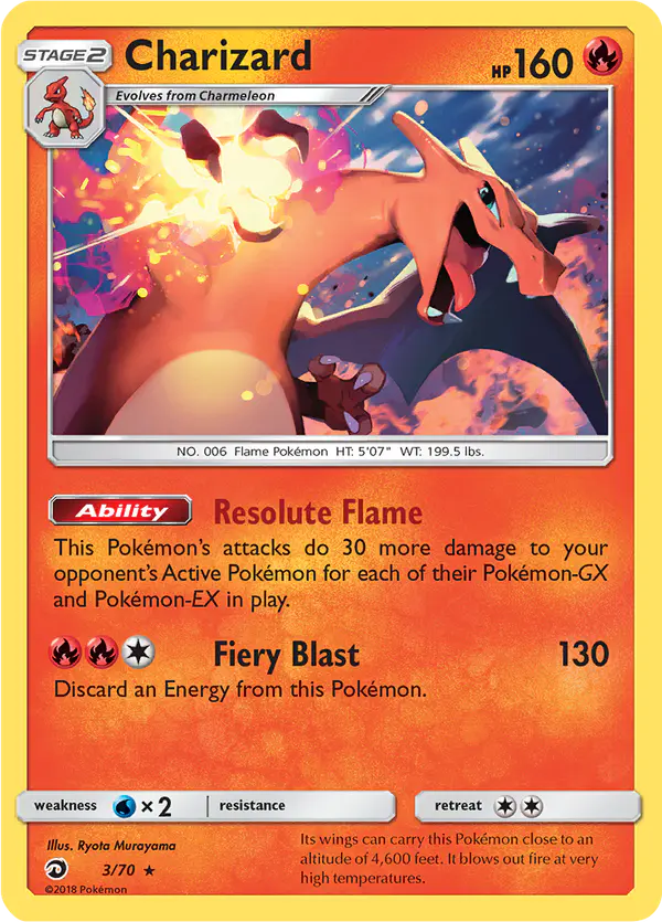 Carta Charizard 3/70 de Dragon Majesty