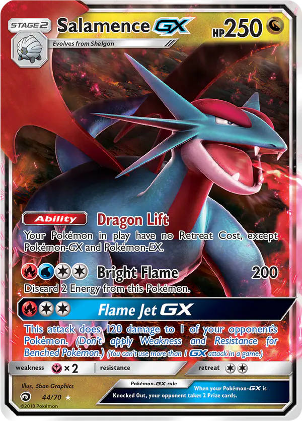 Carta Salamence GX 44/70 de Dragon Majesty