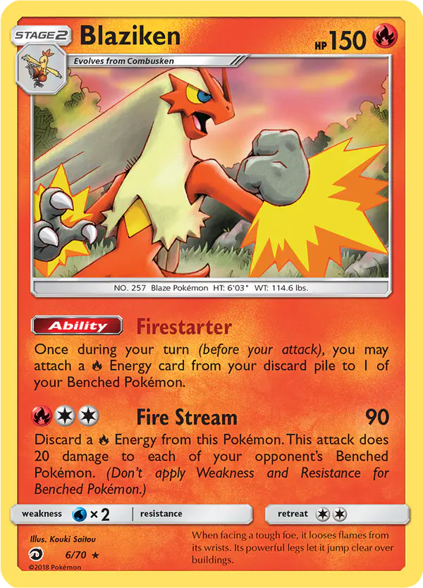 Carta Blaziken 6/70 de Dragon Majesty