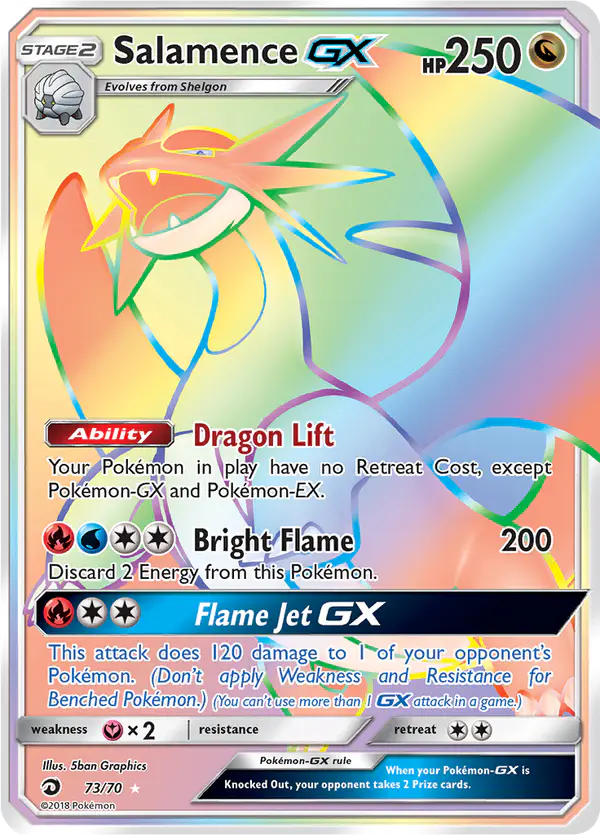Carta Salamence GX 73/70 de Dragon Majesty