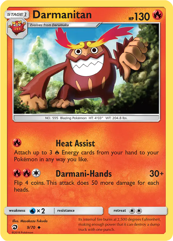 Carta Darmanitan 9/70 de Dragon Majesty