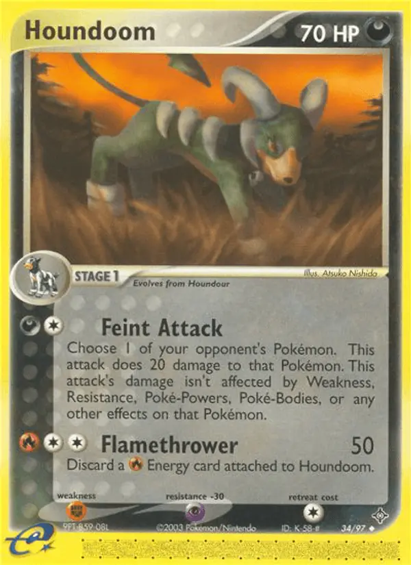 Carta Houndoom 34/97 de Dragon