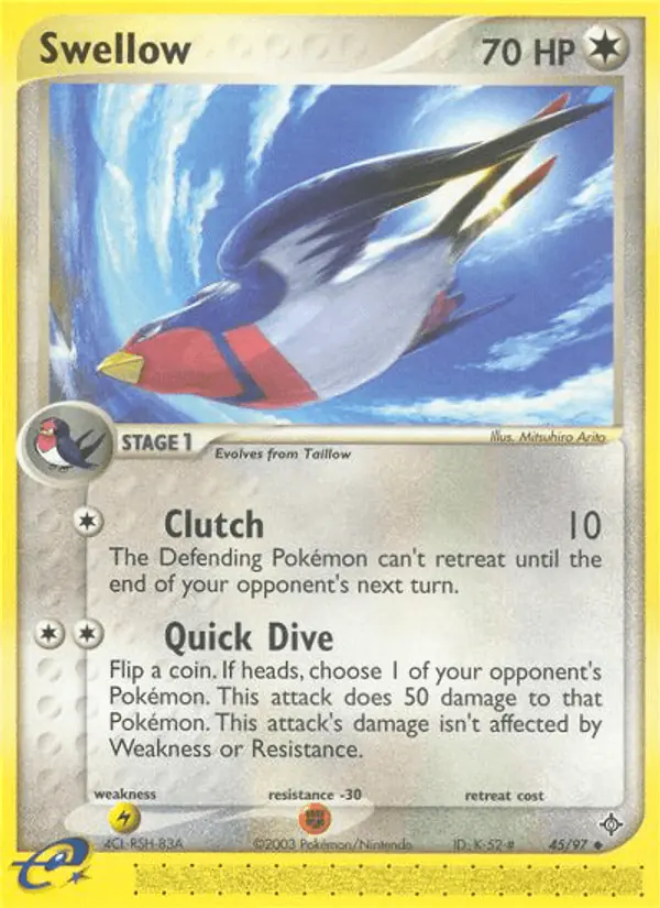 Carta Swellow 45/97 de Dragon