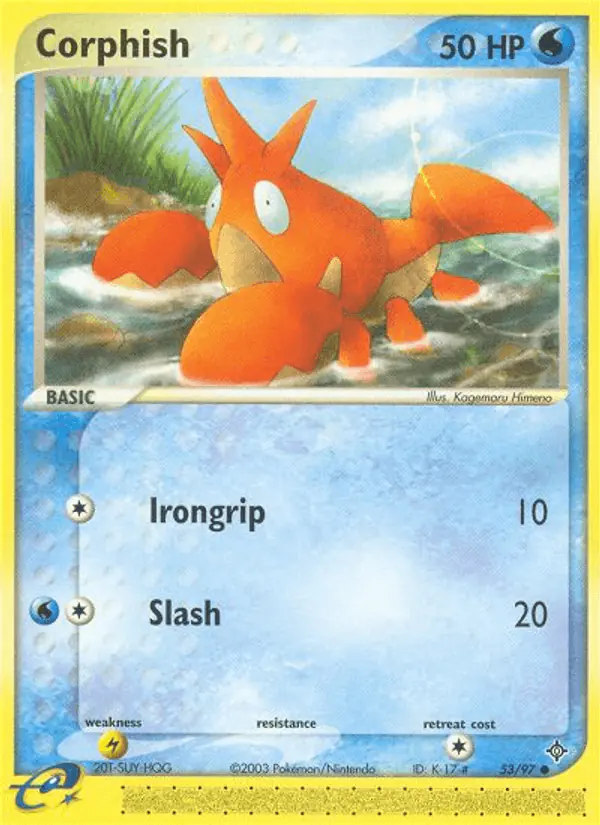 Carta Corphish 53/97 de Dragon