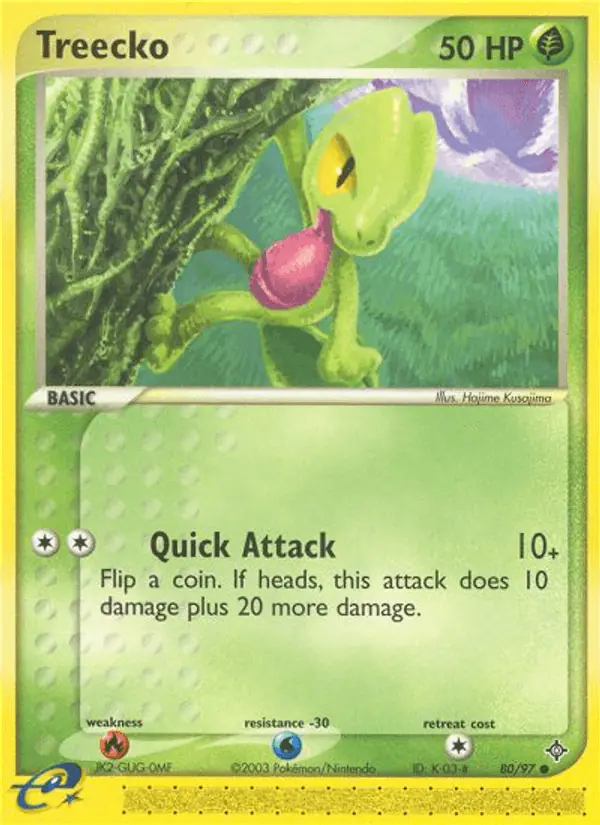 Carta Treecko 80/97 de Dragon