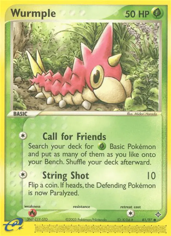 Carta Wurmple 81/97 de Dragon