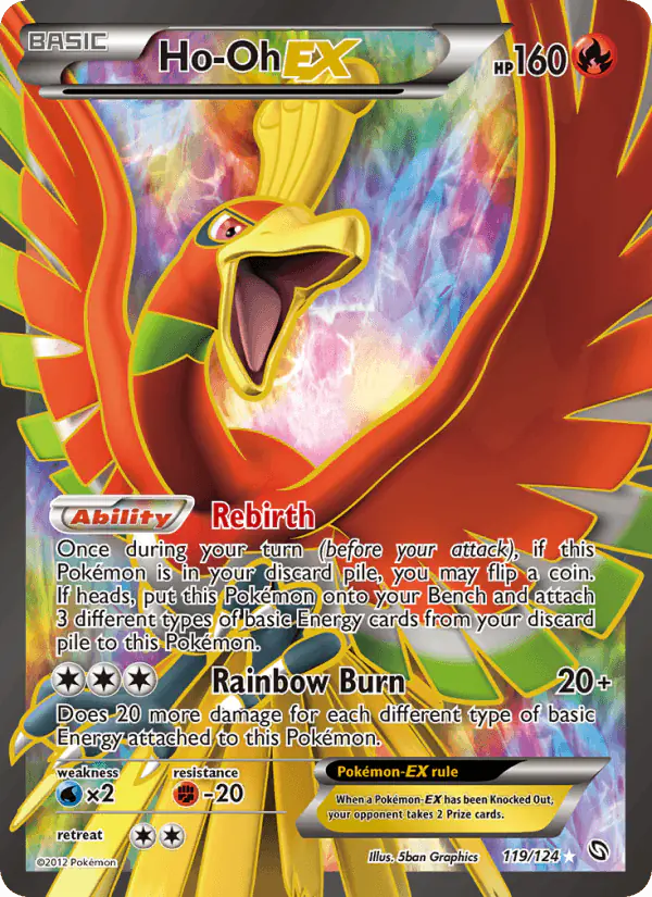 Carta Ho-Oh-EX 119/124 de Dragons Exalted