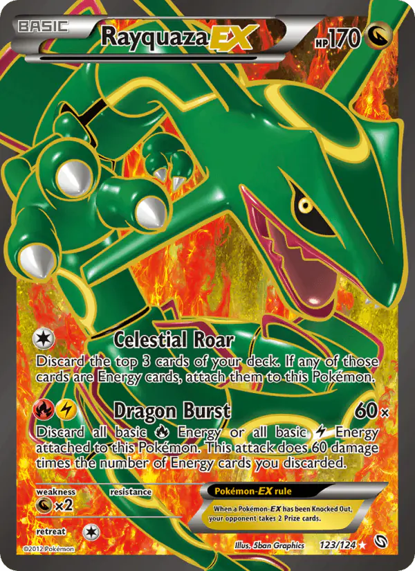 Carta Rayquaza-EX 123/124 de Dragons Exalted
