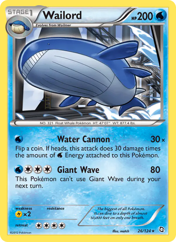 Carta Wailord 26/124 de Dragons Exalted