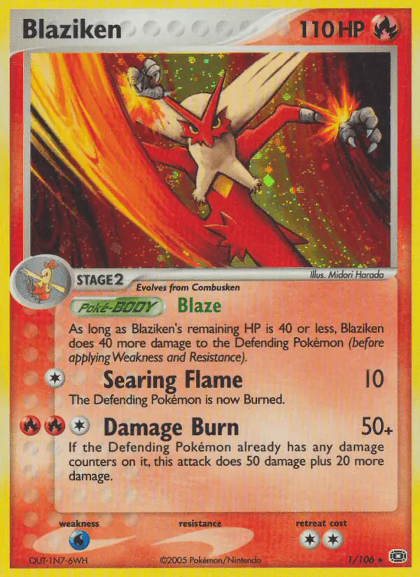Carta Blaziken 1/106 de Emerald