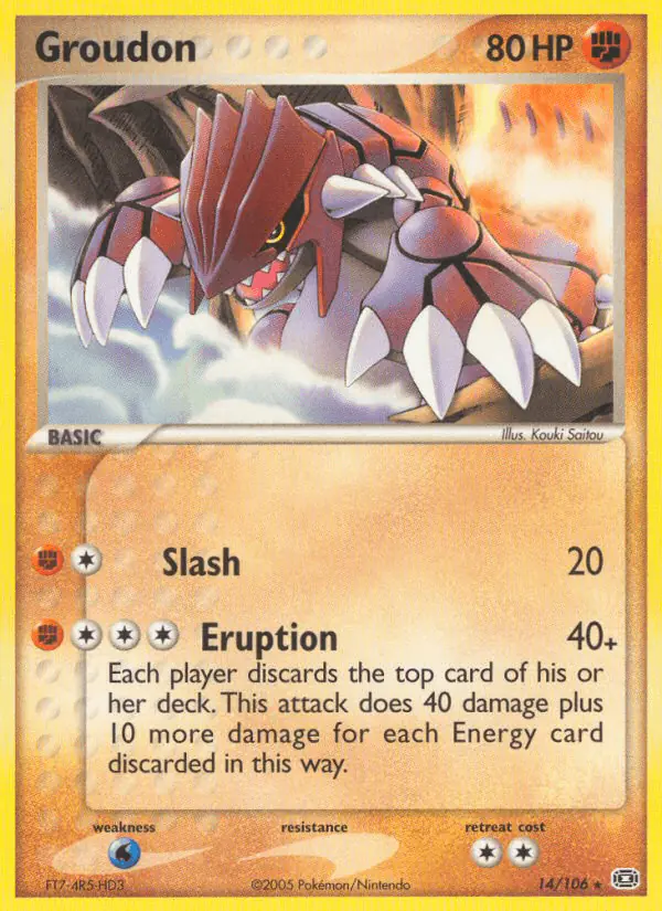 Carta Groudon 14/106 de Emerald