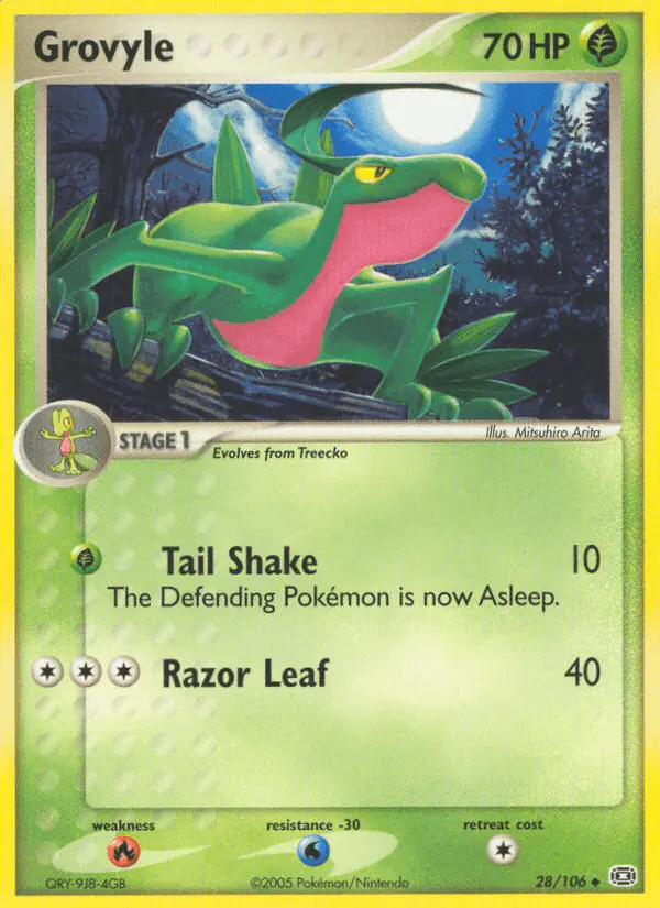 Carta Grovyle 28/106 de Emerald