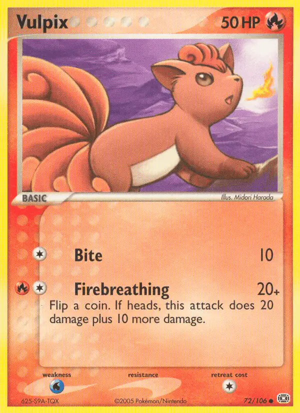 Carta Vulpix 72/106 de Emerald