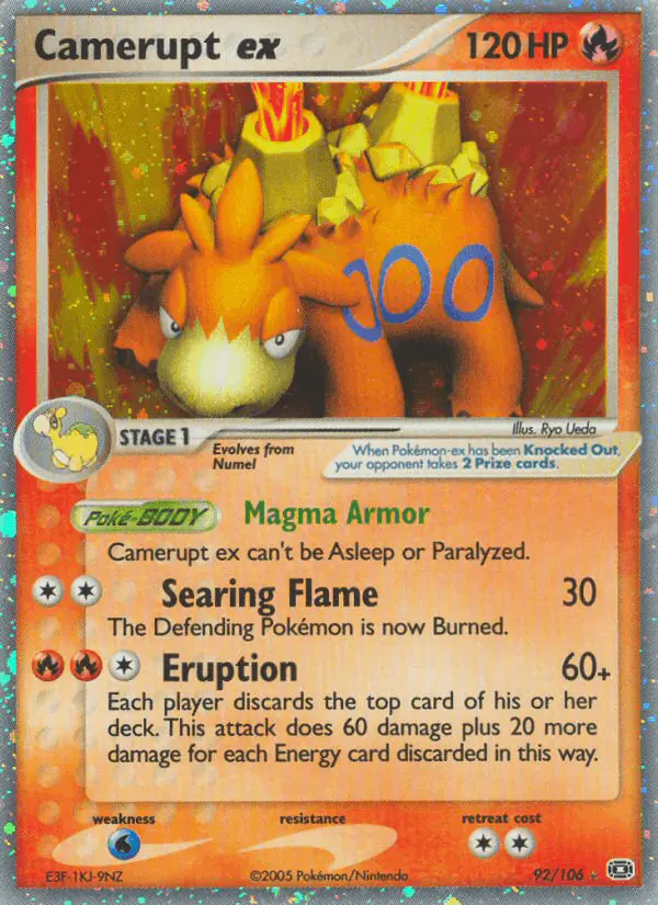 Carta Camerupt ex 92/106 de Emerald
