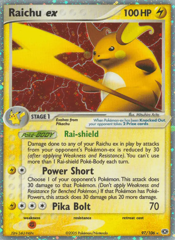 Carta Raichu ex 97/106 de Emerald