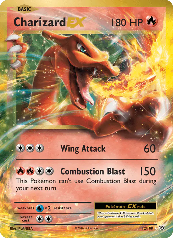 Carta Charizard EX 12/108 de Evolutions