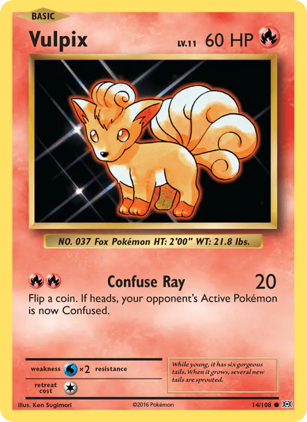 Carta Vulpix 14/108 de Evolutions