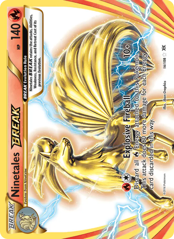 Carta Ninetales BREAK 16/108 de Evolutions