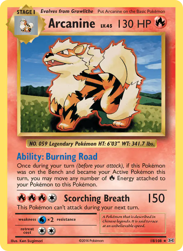 Carta Arcanine 18/108 de Evolutions