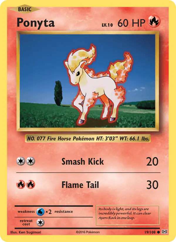 Carta Ponyta 19/108 de Evolutions