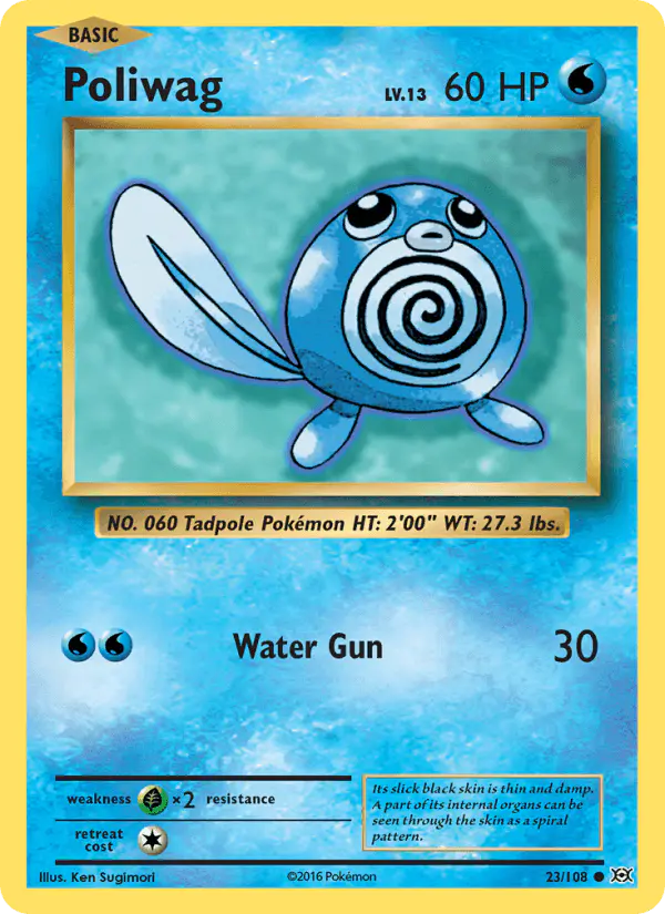 Carta Poliwag 23/108 de Evolutions