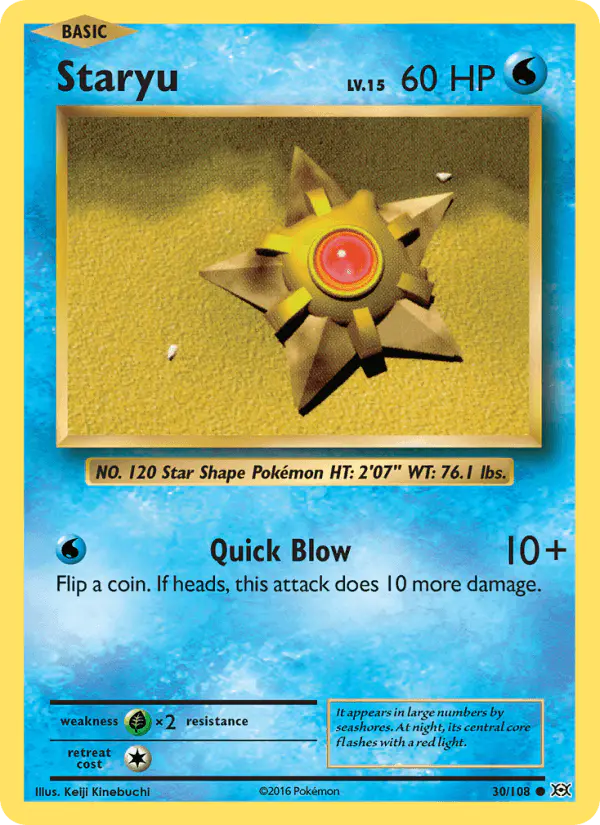 Carta Staryu 30/108 de Evolutions