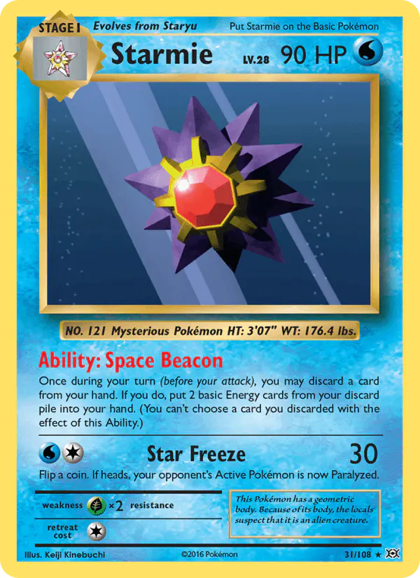 Carta Starmie 31/108 de Evolutions