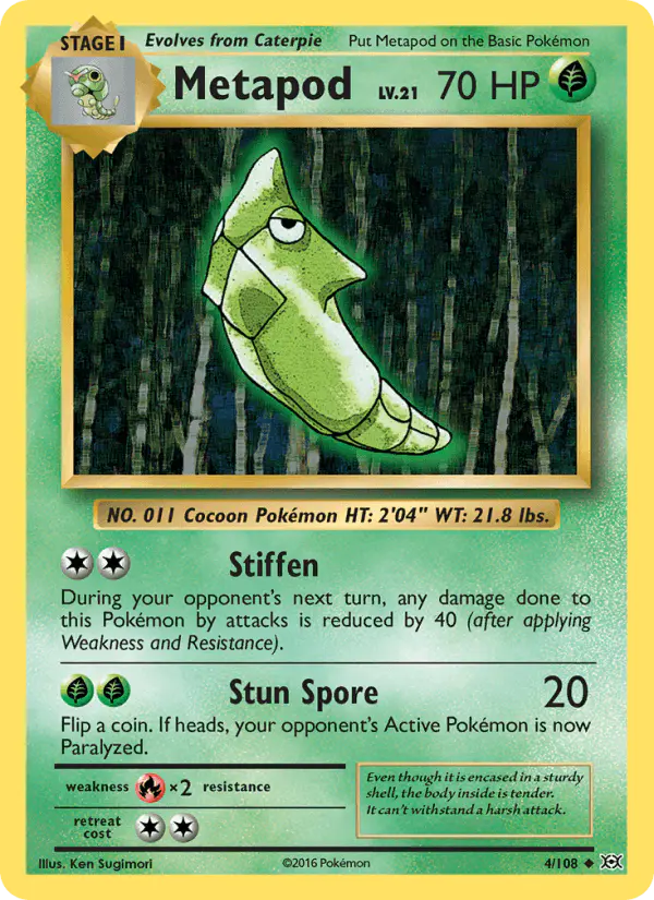 Carta Metapod 4/108 de Evolutions