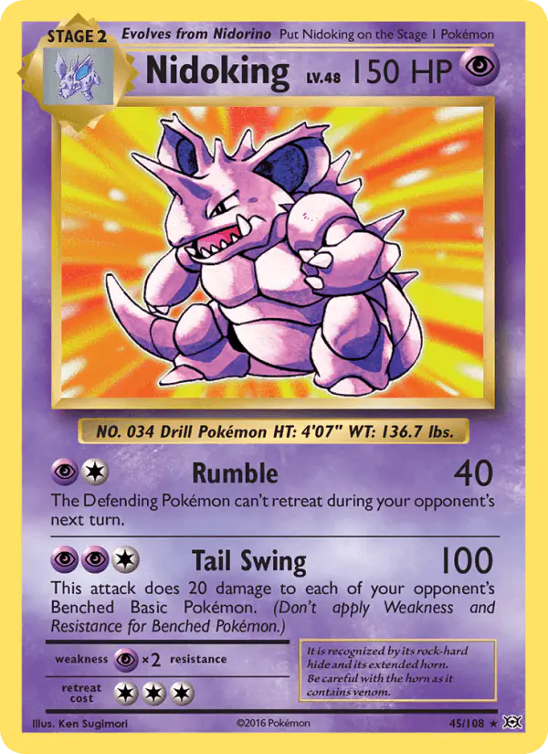 Carta Nidoking 45/108 de Evolutions