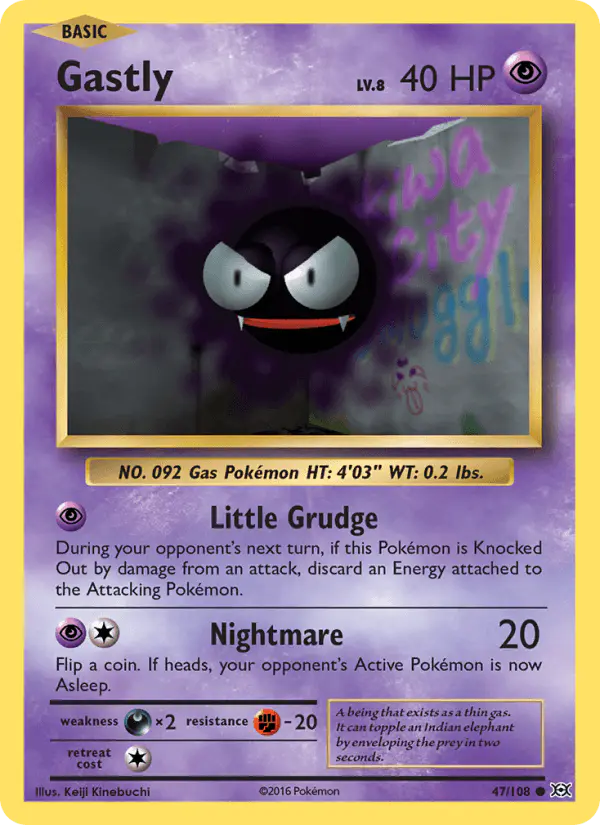 Carta Gastly 47/108 de Evolutions