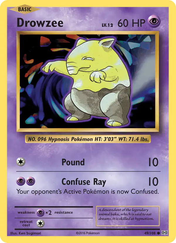 Carta Drowzee 49/108 de Evolutions