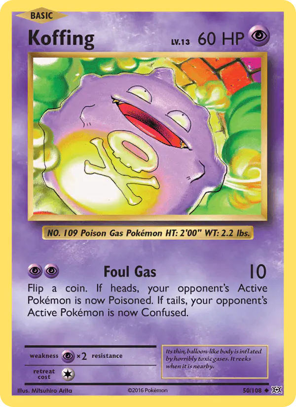 Carta Koffing 50/108 de Evolutions