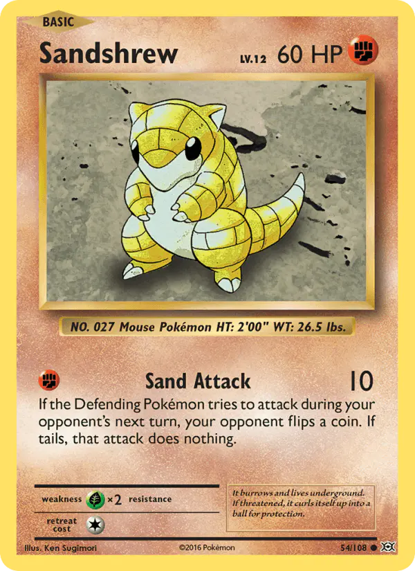Carta Sandshrew 54/108 de Evolutions