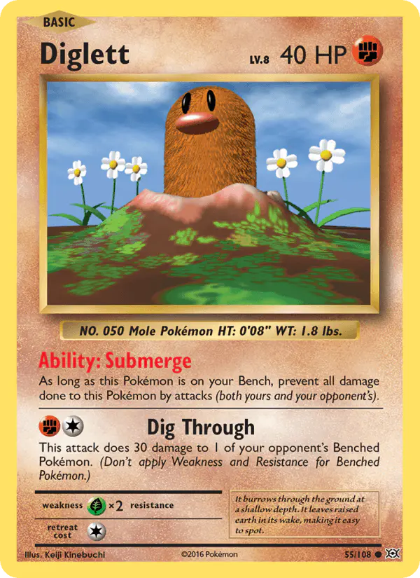 Carta Diglett 55/108 de Evolutions