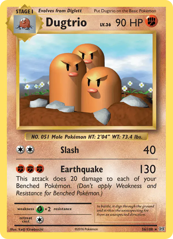 Carta Dugtrio 56/108 de Evolutions