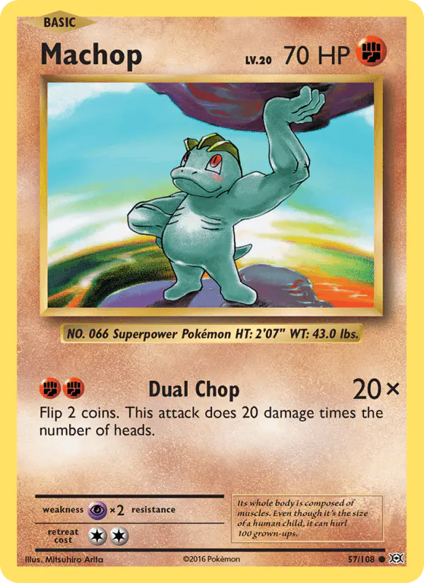 Carta Machop 57/108 de Evolutions
