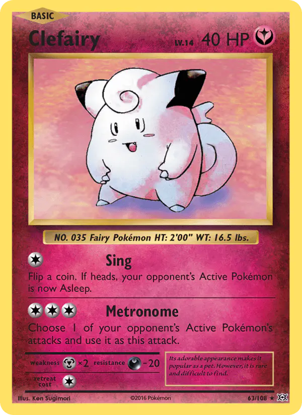 Carta Clefairy 63/108 de Evolutions