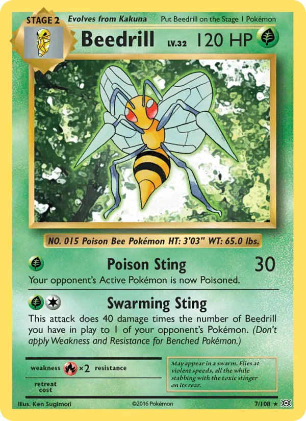 Carta Beedrill 7/108 de Evolutions
