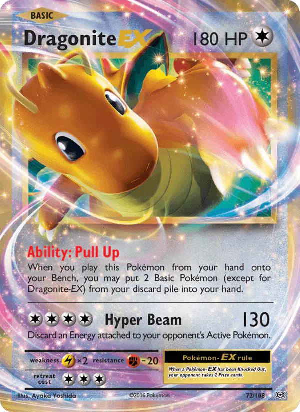 Carta Dragonite EX 72/108 de Evolutions