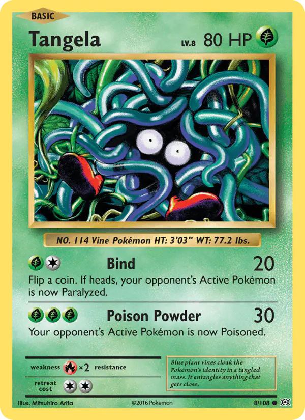 Carta Tangela 8/108 de Evolutions
