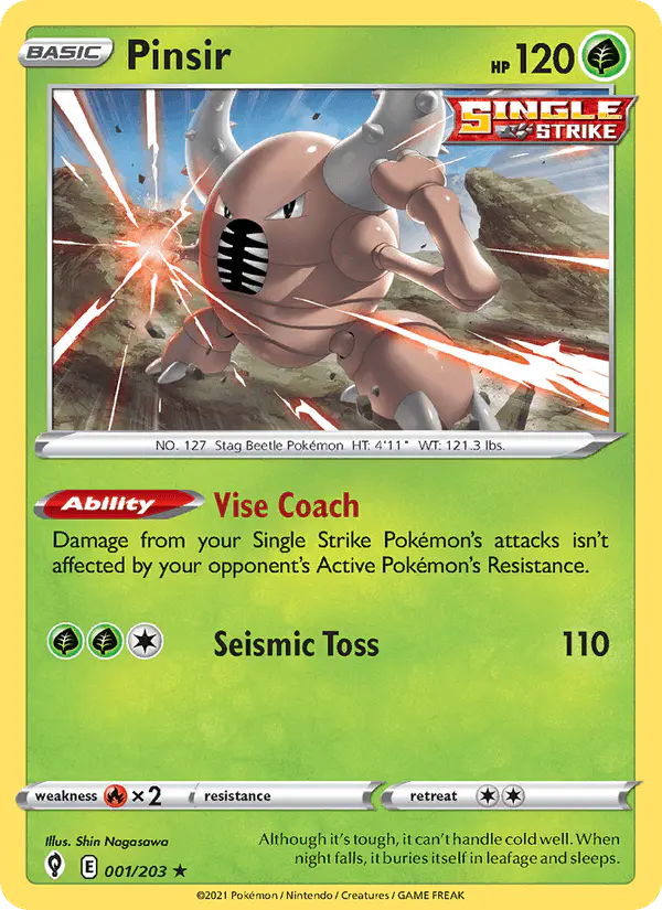Carta Pinsir 001/203 de Evolving Skies