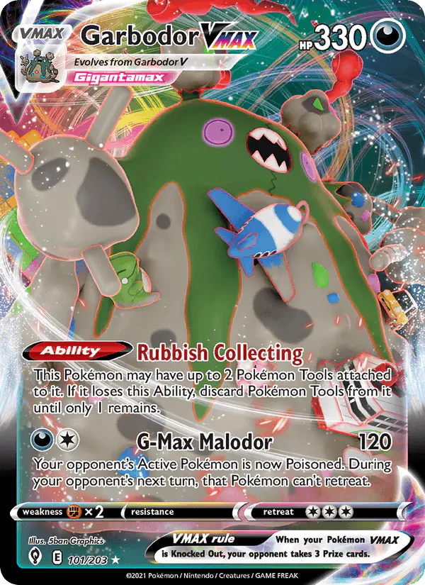 Carta Garbodor VMAX 101/203 de Evolving Skies