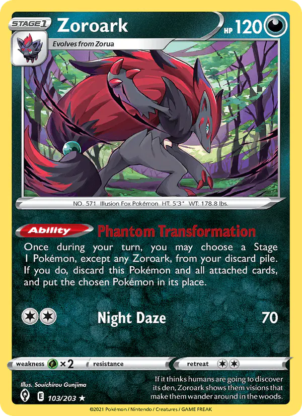 Carta Zoroark 103/203 de Evolving Skies