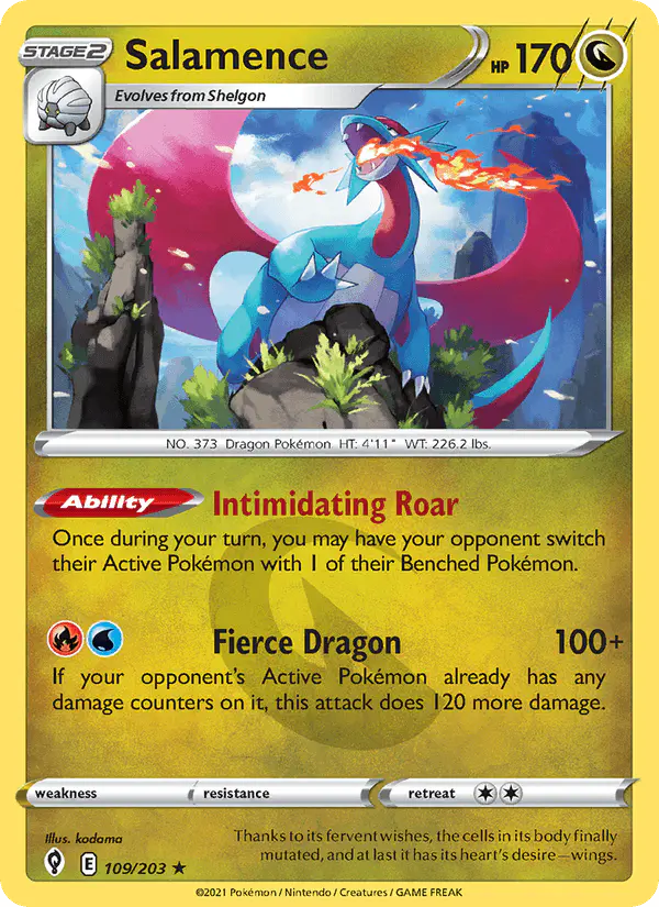 Carta Salamence 109/203 de Evolving Skies