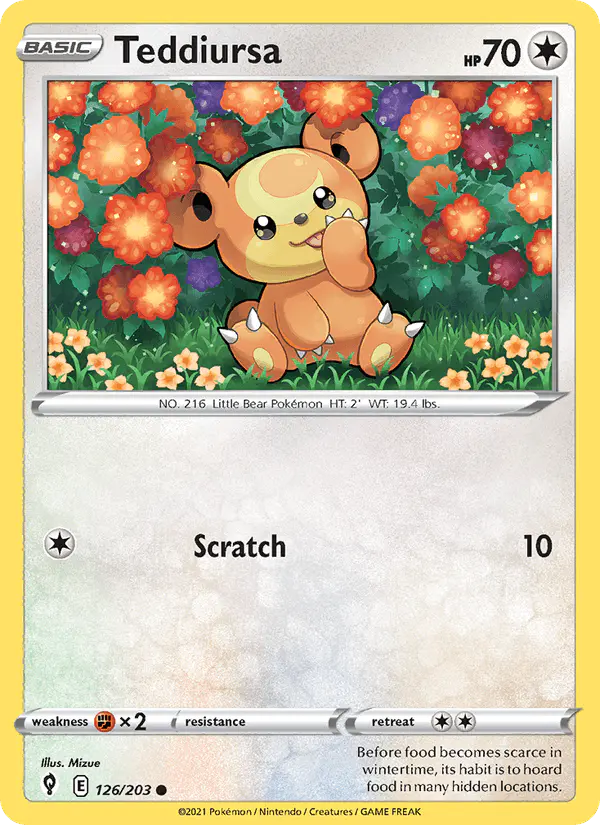 Carta Teddiursa 126/203 de Evolving Skies