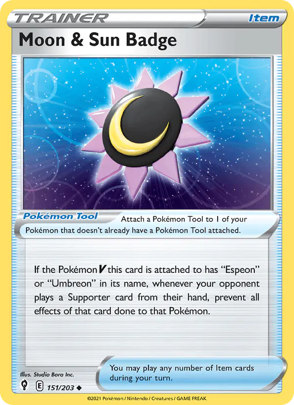 Carta Moon & Sun Badge 151/203 de Evolving Skies
