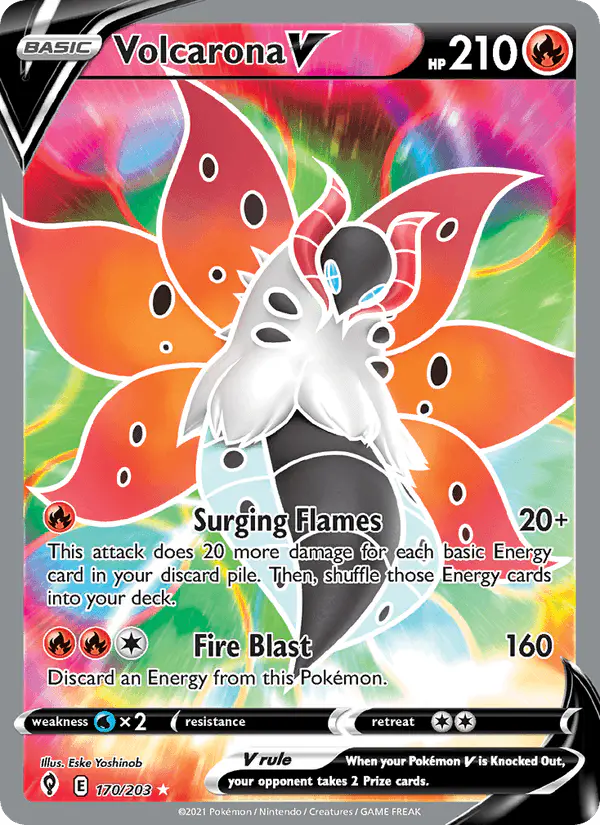 Carta Volcarona V 170/203 de Evolving Skies
